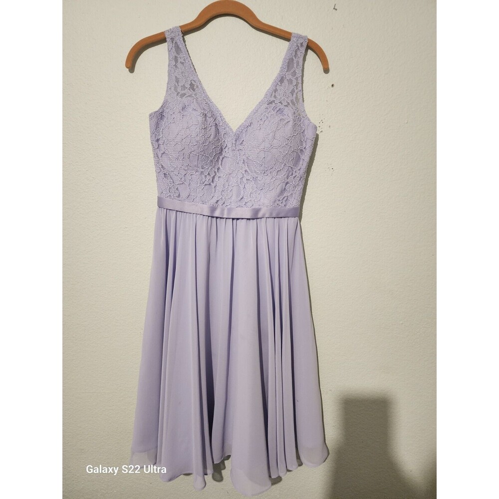 Morilee Madeline Gardner Dress Lavender Lace Top Size 8